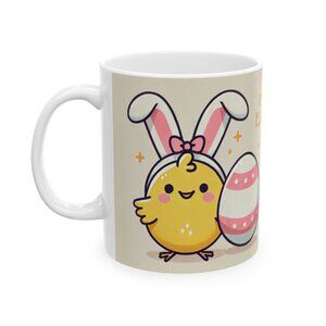Festive Easter Bunny Cup - Adorable Spring Decor, Ceramic Mug with Bunny Design